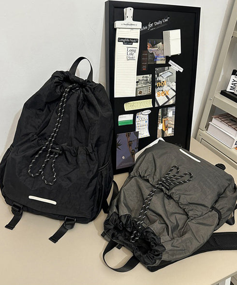 リュックサック ドローストリング 大容量 カジュアル ナイロン バックパック 男女兼用 おしゃれ 巾着リュックサック 旅行遠足 軽量バッグ アウトドア ストリート 88CXH-102